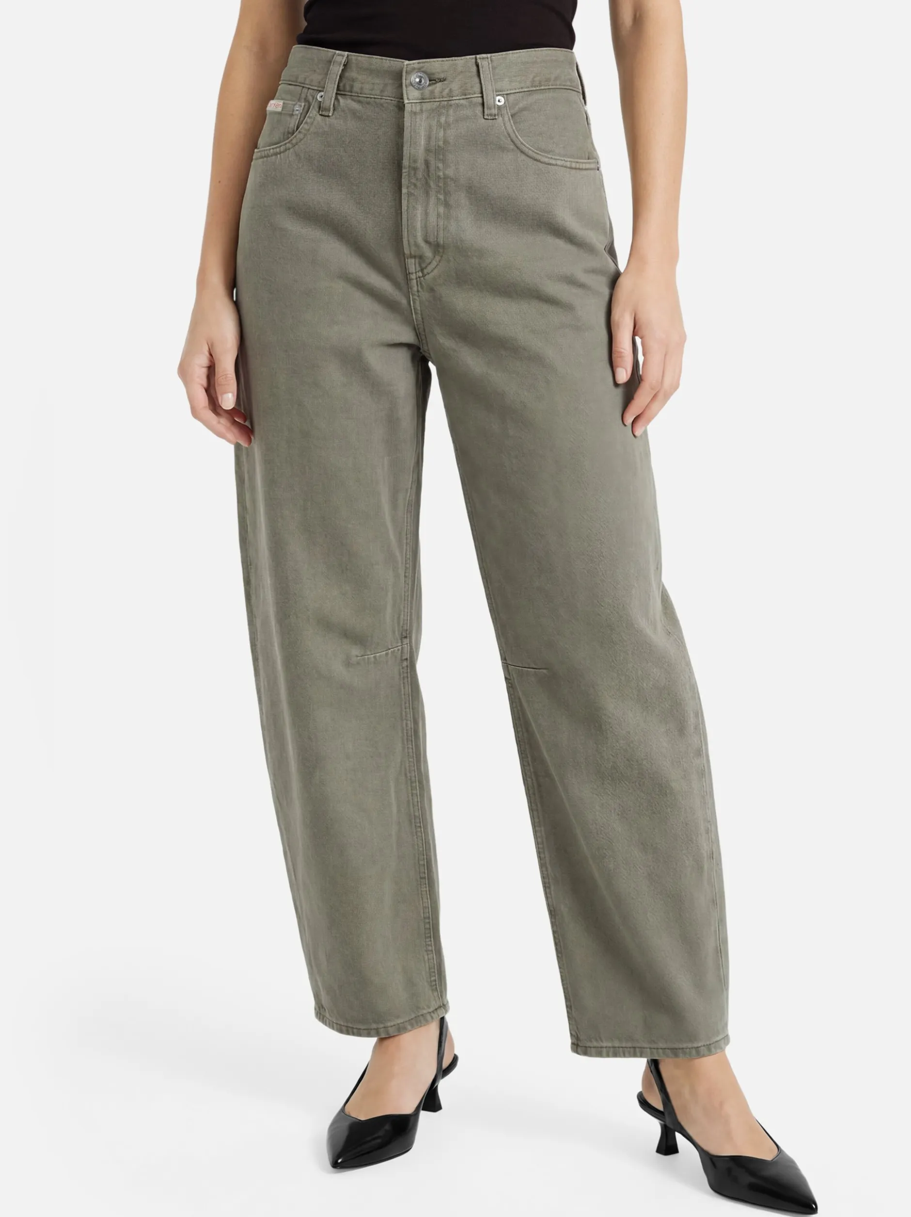 Calvin Klein Jeans Damen Barrel Jeans in schilf