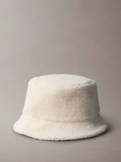 Calvin Klein Jeans Damen Bucket Hat aus Teddyfell in beige