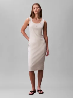 Calvin Klein Jeans Damen Jerseykleid in hellgrau