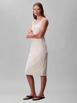Calvin Klein Jeans Damen Jerseykleid in hellgrau