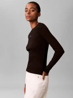 Calvin Klein Jeans Damen Langarmshirt in schwarz