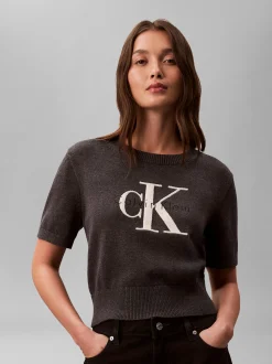 Calvin Klein Jeans Damen Pullover in anthrazit