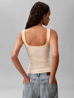 Calvin Klein Jeans Damen Tanktop in vanille weiß