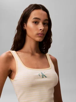Calvin Klein Jeans Damen Tanktop in vanille weiß