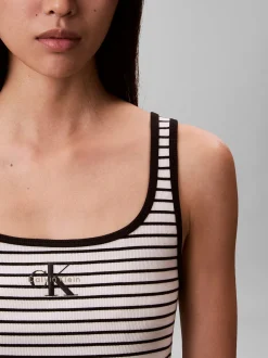 Calvin Klein Jeans Damen Tanktop in schwarz weiß