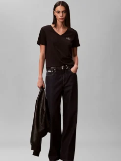 Calvin Klein Jeans Damen T-Shirt - 2er Pack in rosa schwarz