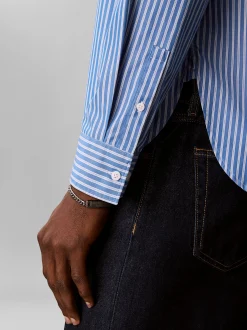 Calvin Klein Jeans Herren Freizeithemd in blau weiß