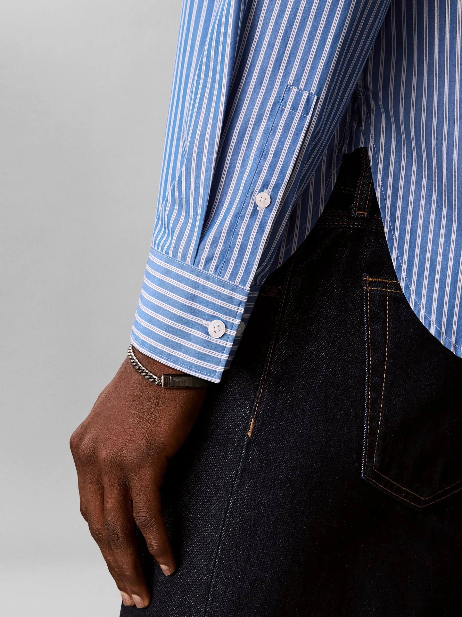 Calvin Klein Jeans Herren Freizeithemd in blau weiß
