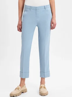 Cambio Damen Hose mit Leinen-Anteil - Krystal in hellblau