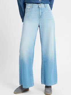 Cambio Damen Jeans - Palazzo in bleached - Länge: lang