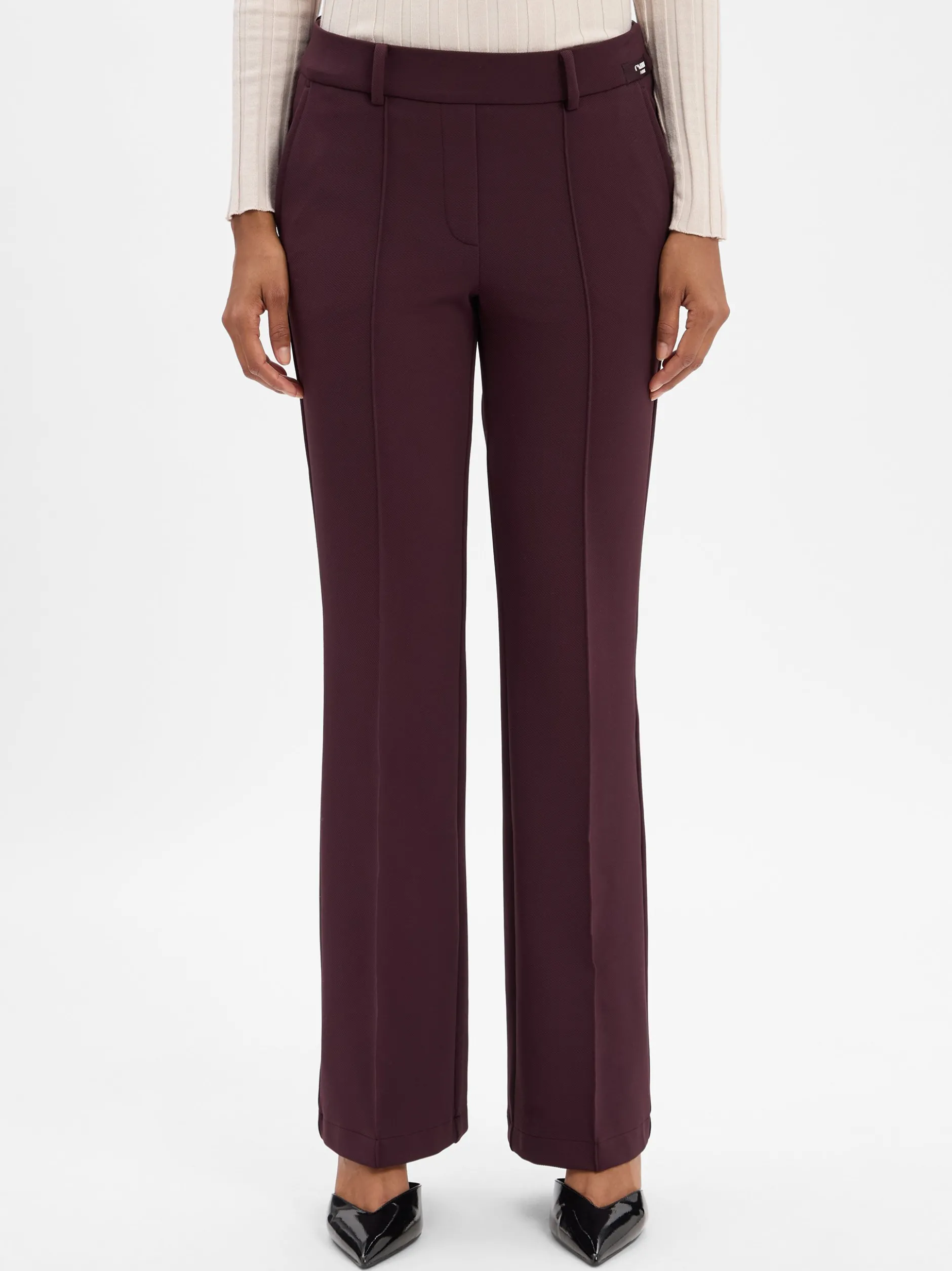 Cambio Damen Stoffhose - Francoise in aubergine