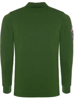 Carisma Herren Langarm-Polo in khaki - Ärmel: langarm