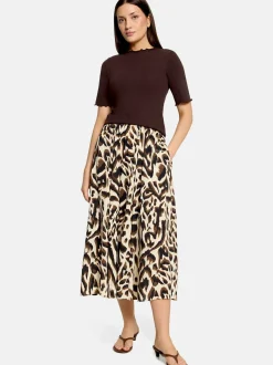 Cartoon Damen A-Linien-Rock in mehrfarbig beige