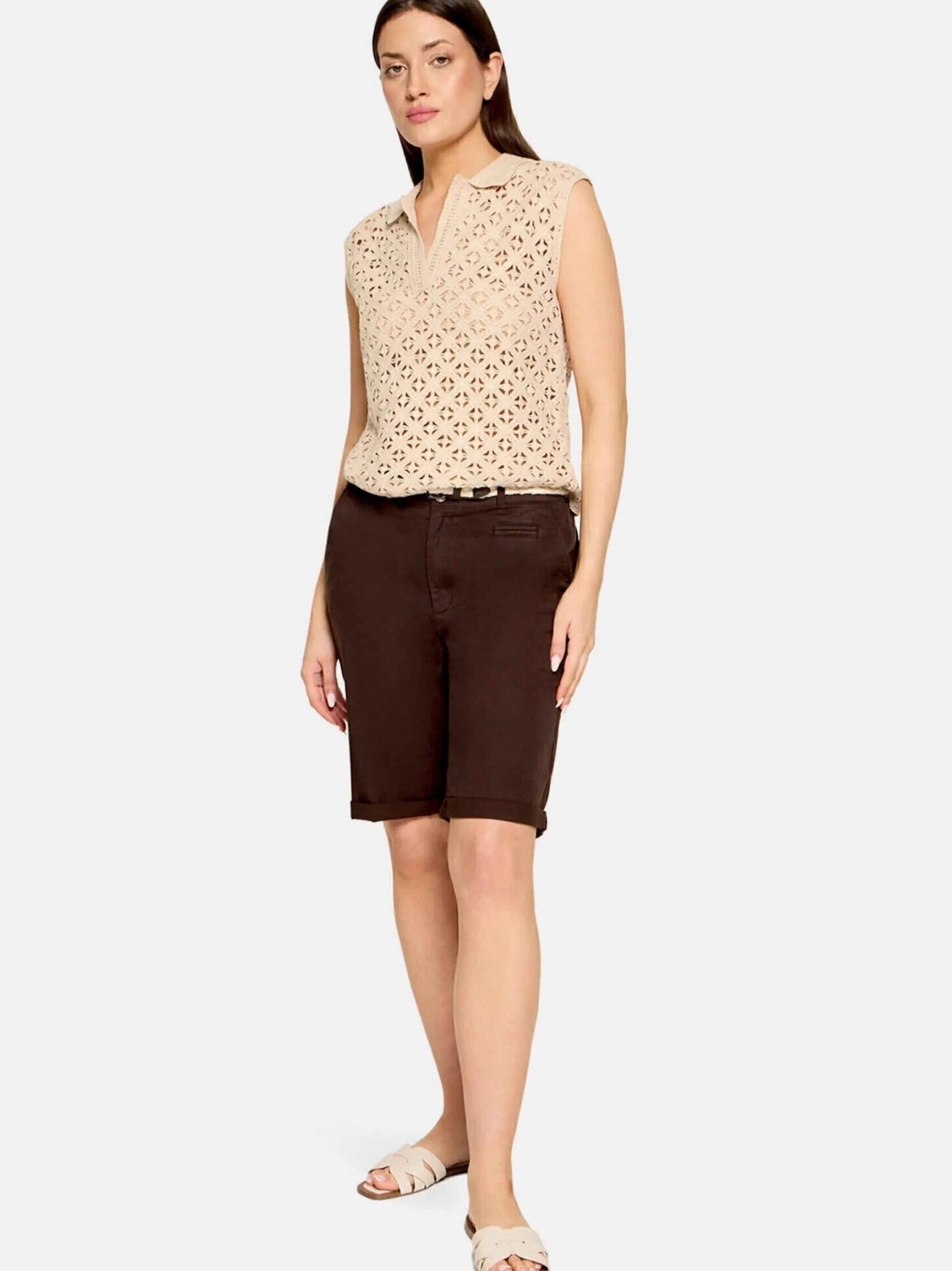 Cartoon Damen Bermudas in braun