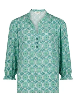 Cartoon Damen Casual-Bluse in mehrfarbig petrol