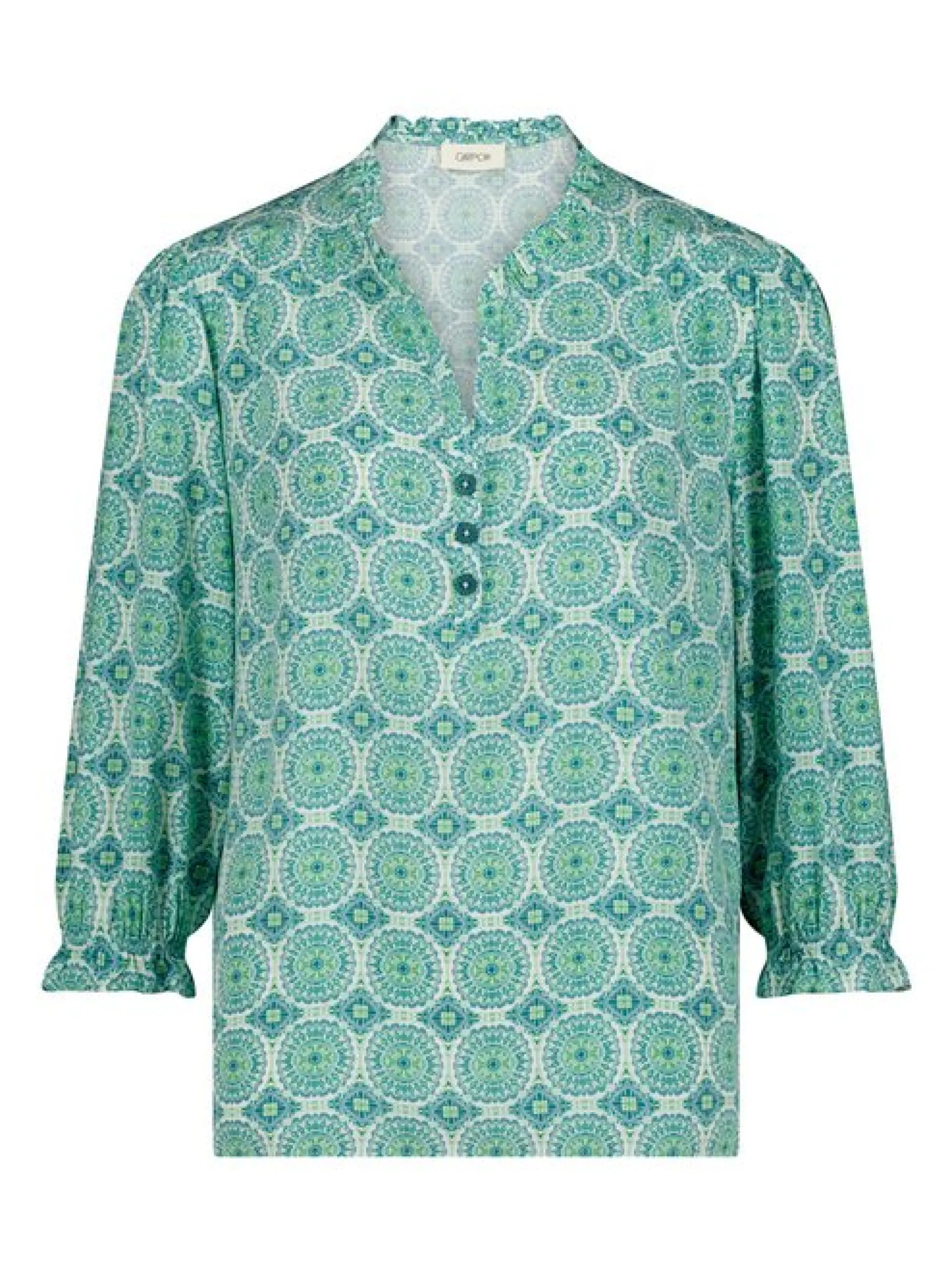 Cartoon Damen Casual-Bluse in mehrfarbig petrol