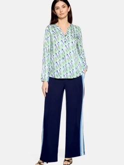 Cartoon Damen Casual-Bluse in mehrfarbig petrol
