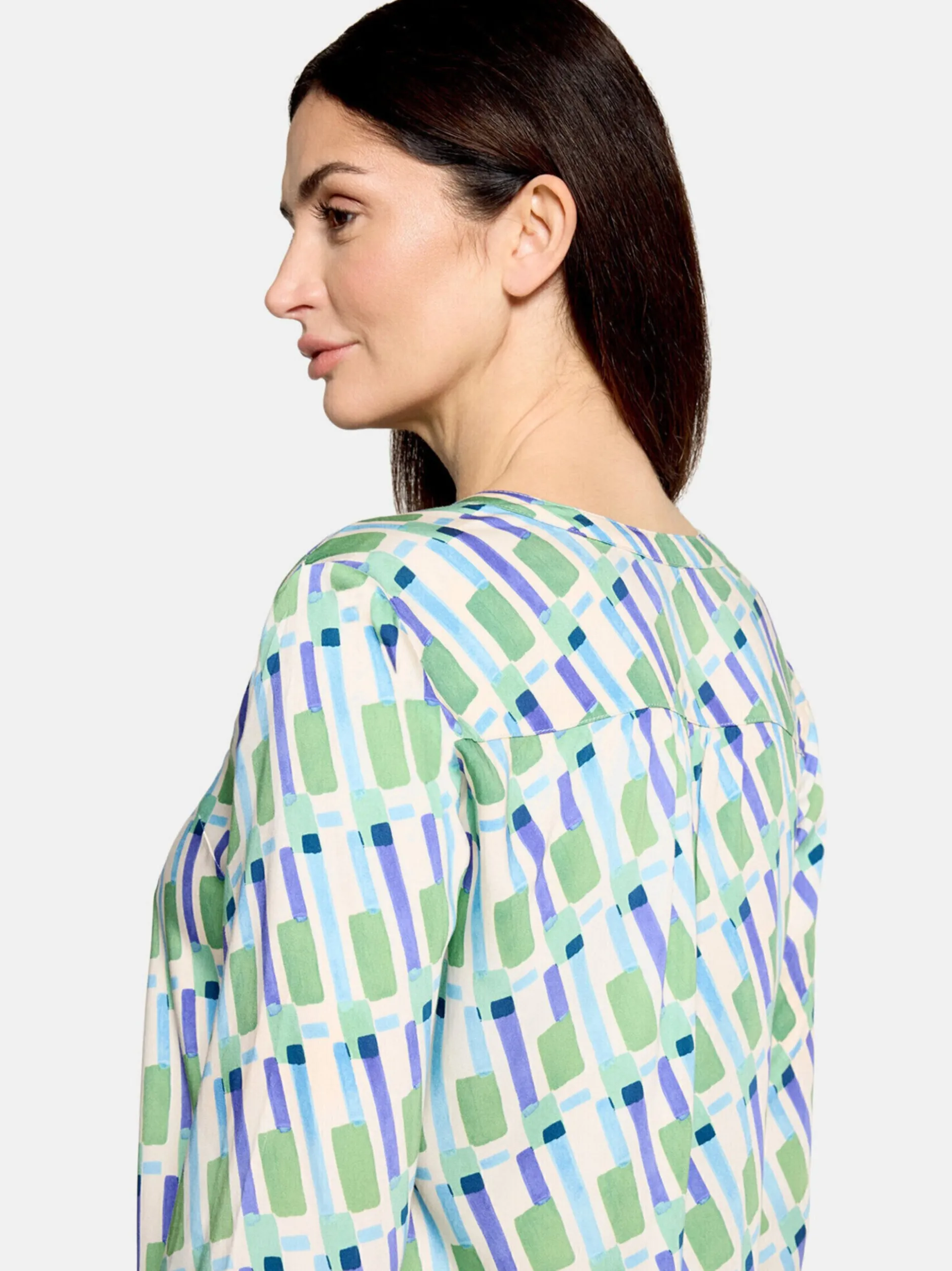 Cartoon Damen Casual-Bluse in mehrfarbig petrol