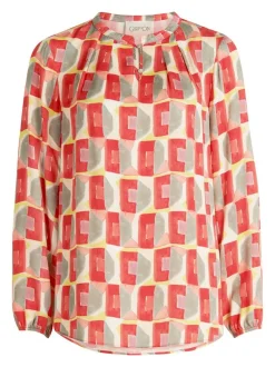 Cartoon Damen Casual-Bluse in rot mehrfarbig