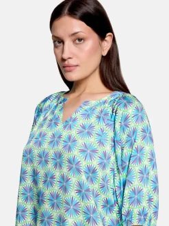 Cartoon Damen Casual-Bluse in mehrfarbig petrol