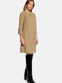 Cartoon Damen Casual-Kleid in braun camel