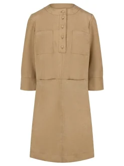 Cartoon Damen Casual-Kleid in braun camel