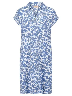 Cartoon Damen Casual-Kleid in hellblau weiß