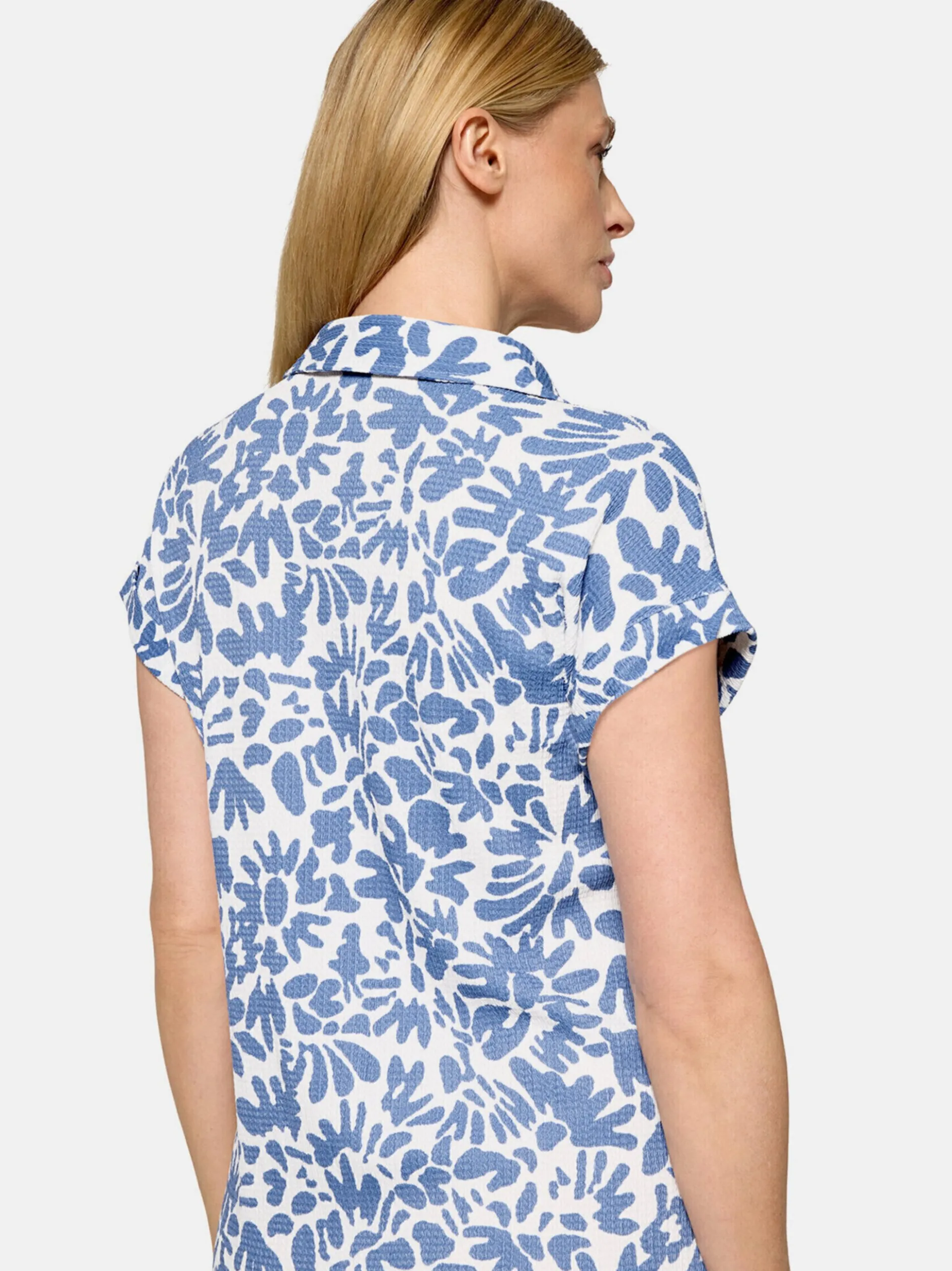 Cartoon Damen Casual-Kleid in hellblau weiß