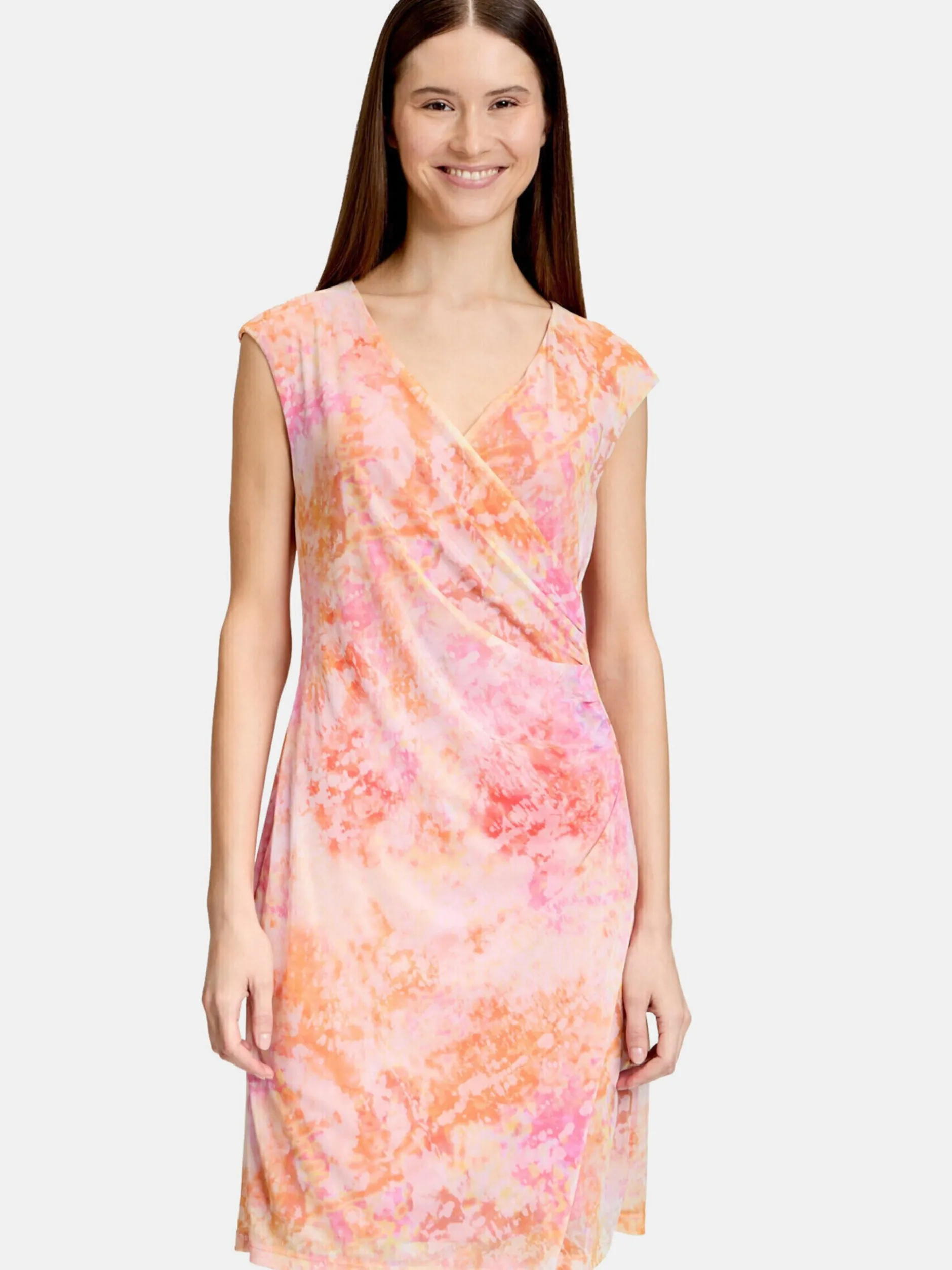 Cartoon Damen Casual-Kleid in orange mehrfarbig