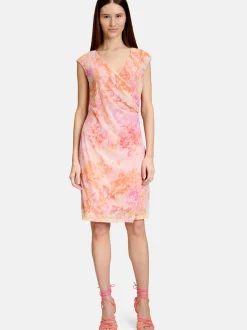 Cartoon Damen Casual-Kleid in orange mehrfarbig