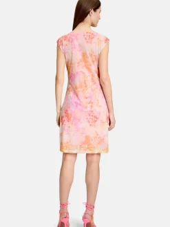 Cartoon Damen Casual-Kleid in orange mehrfarbig