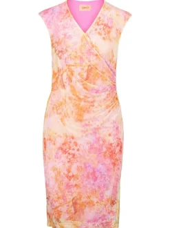 Cartoon Damen Casual-Kleid in orange mehrfarbig
