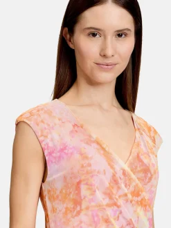 Cartoon Damen Casual-Kleid in orange mehrfarbig
