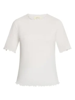 Cartoon Damen Halbarm-Shirt in weiß