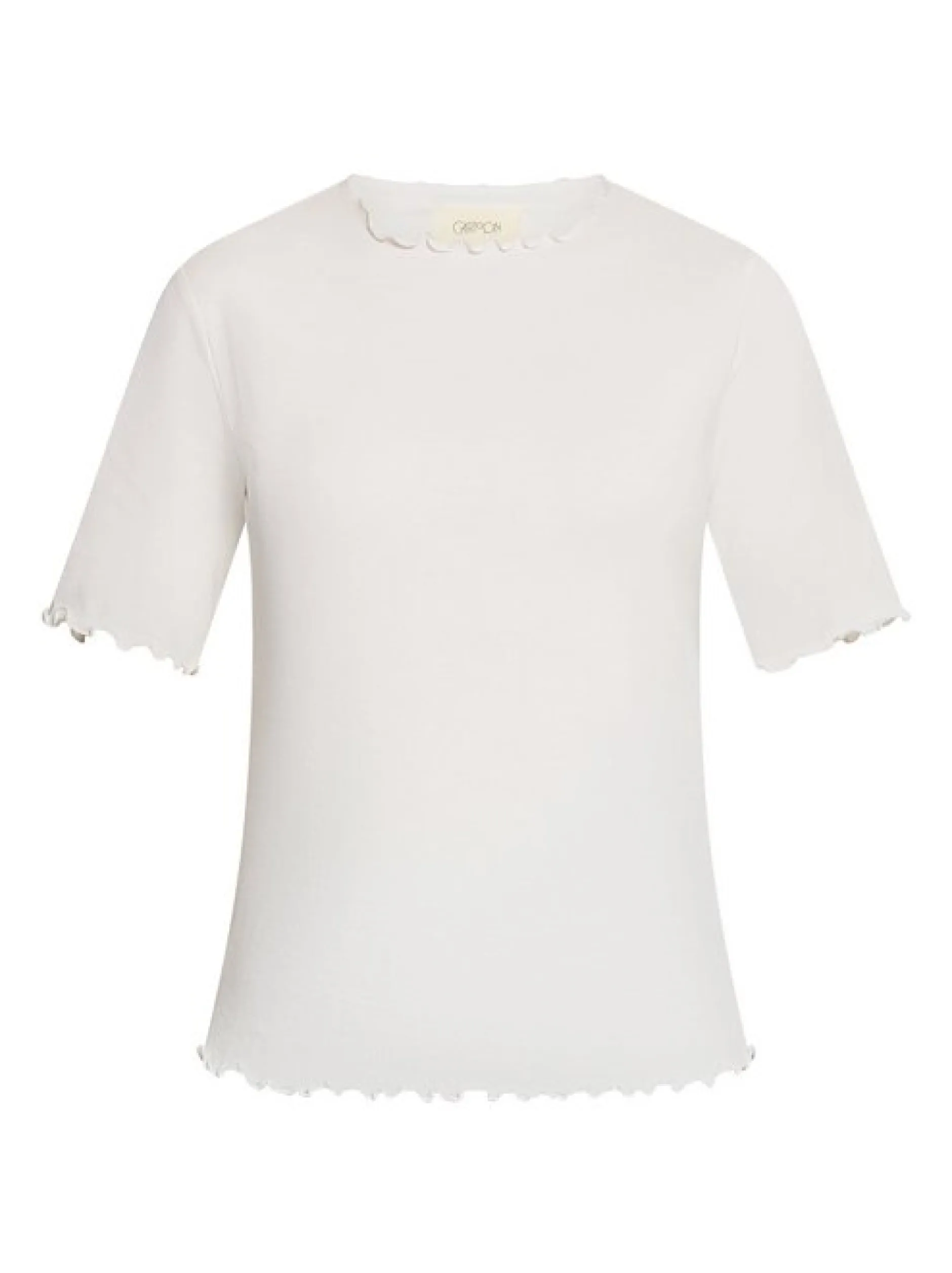 Cartoon Damen Halbarm-Shirt in weiß