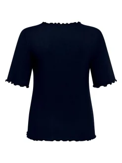 Cartoon Damen Halbarm-Shirt in blau