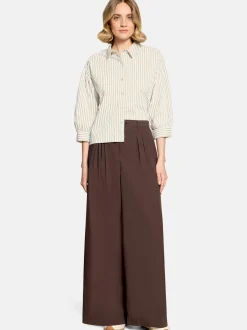 Cartoon Damen Hemdbluse in weiß khaki