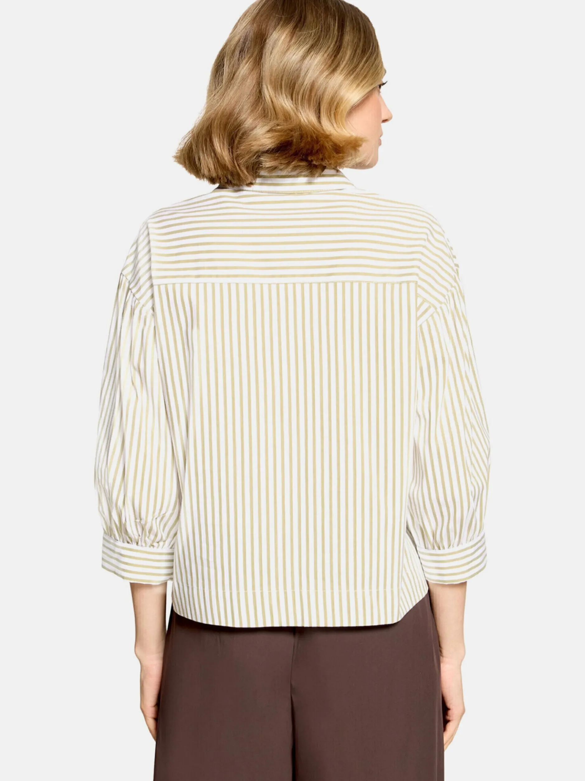 Cartoon Damen Hemdbluse in weiß khaki