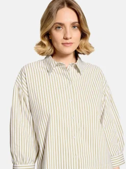 Cartoon Damen Hemdbluse in weiß khaki