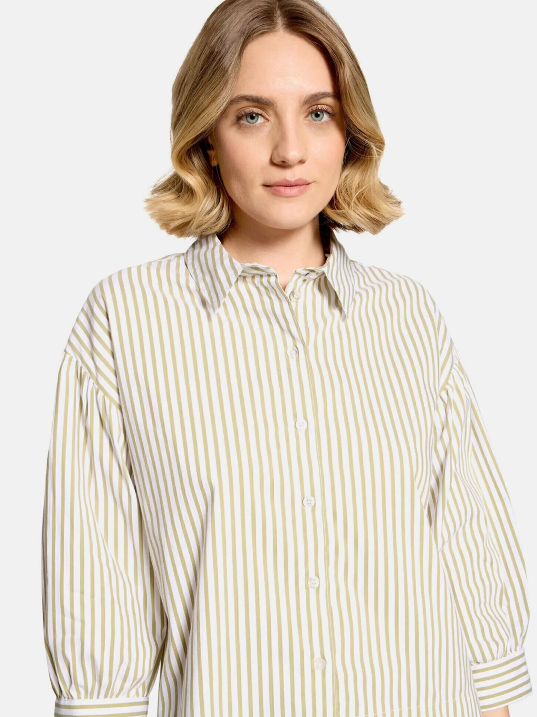 Cartoon Damen Hemdbluse in weiß khaki