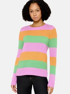 Cartoon Damen Kaschmir-Pullover in lila mehrfarbig