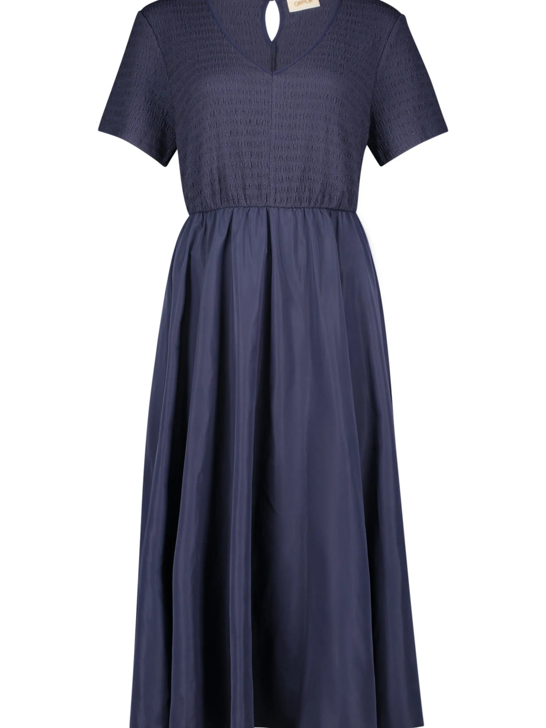 Cartoon Damen Kleid in marine - Ausschnitt: V-Ausschnitt