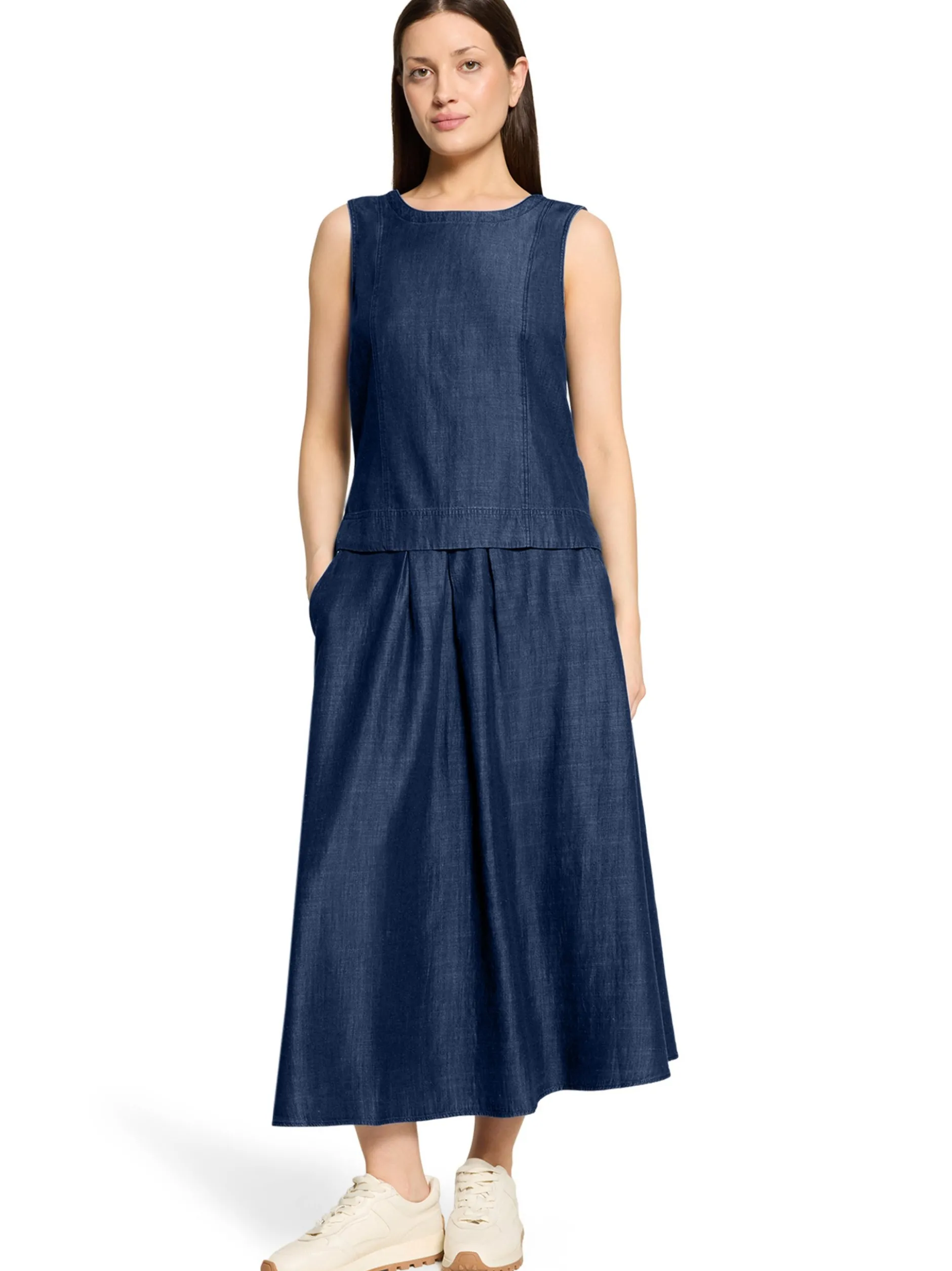 Cartoon Damen Midirock in denim - Länge: midi