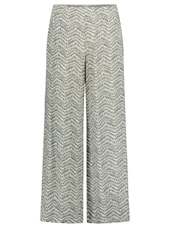 Cartoon Damen Palazzo-Hose in khaki weiß