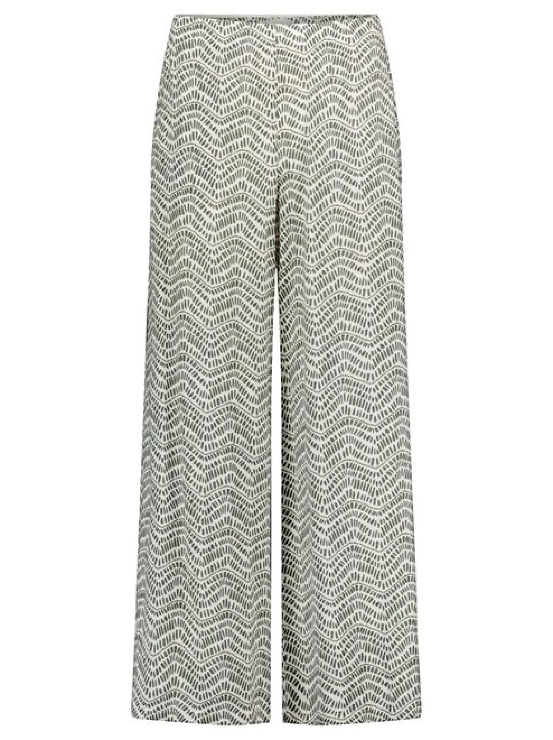 Cartoon Damen Palazzo-Hose in khaki weiß