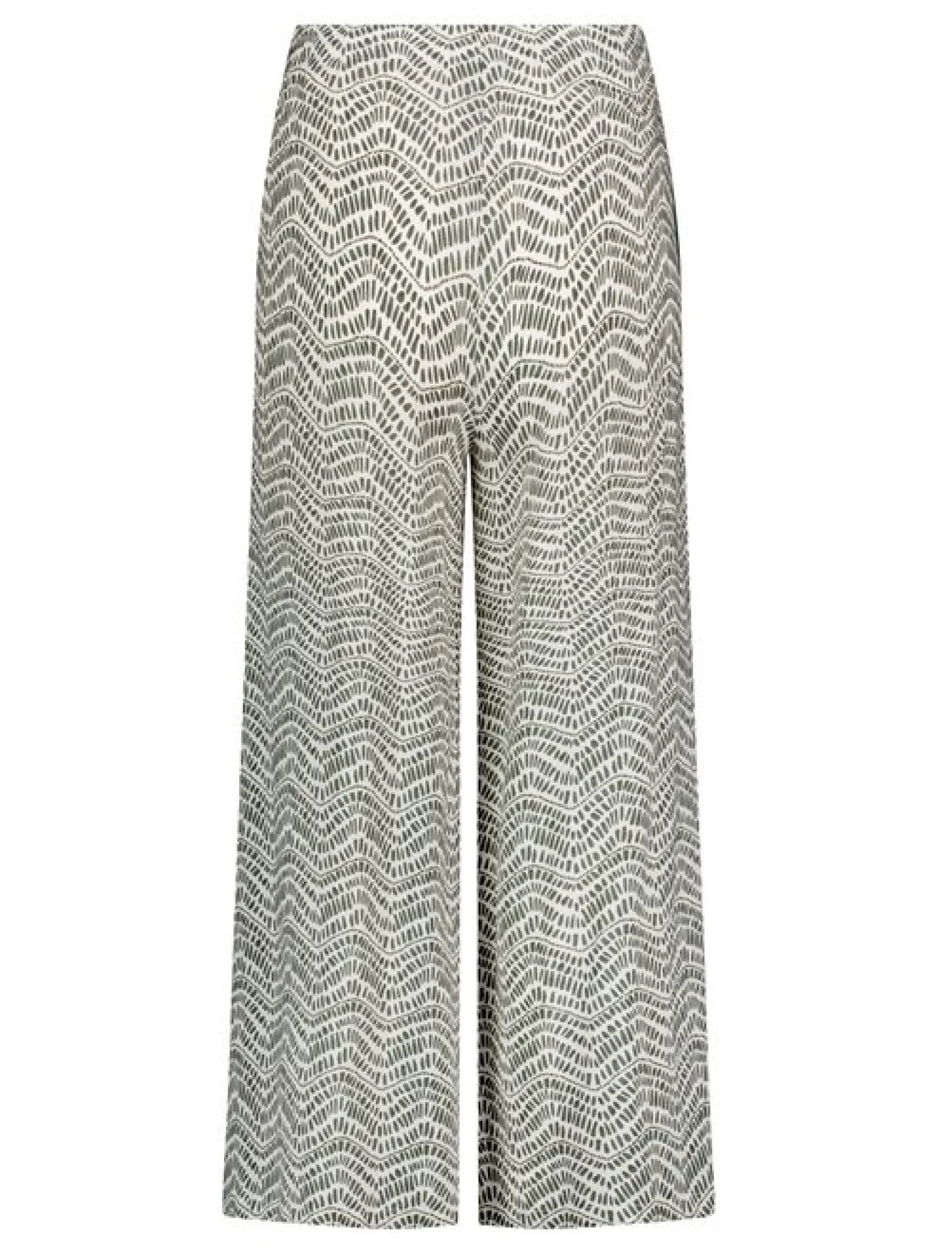 Cartoon Damen Palazzo-Hose in khaki weiß