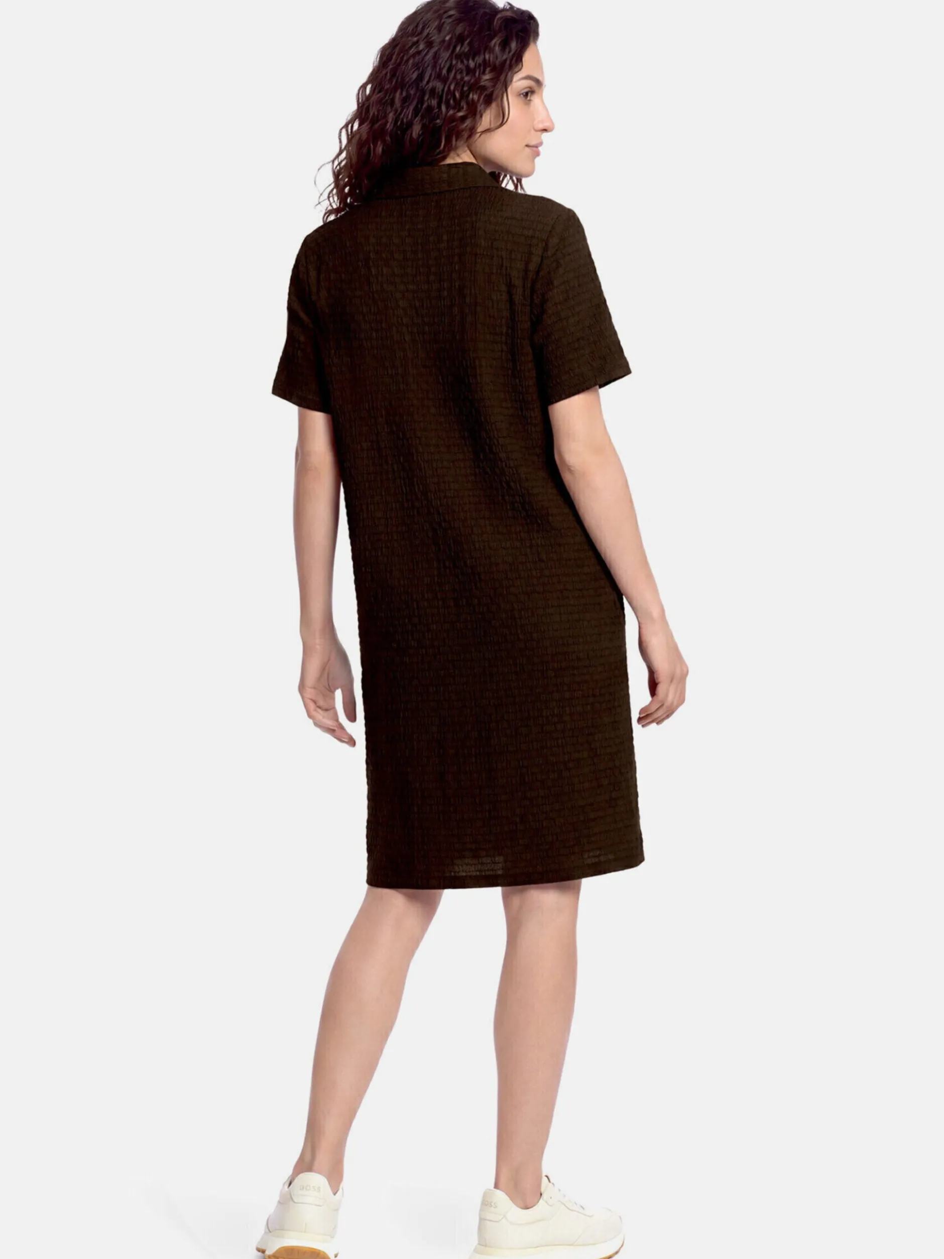 Cartoon Damen Polokleid in braun