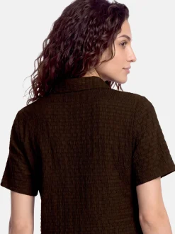 Cartoon Damen Polokleid in braun