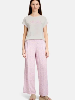 Cartoon Damen Printshirt in rosa mehrfarbig