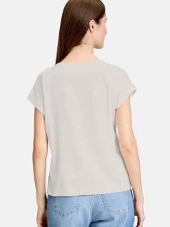 Cartoon Damen Printshirt in weiß mehrfarbig